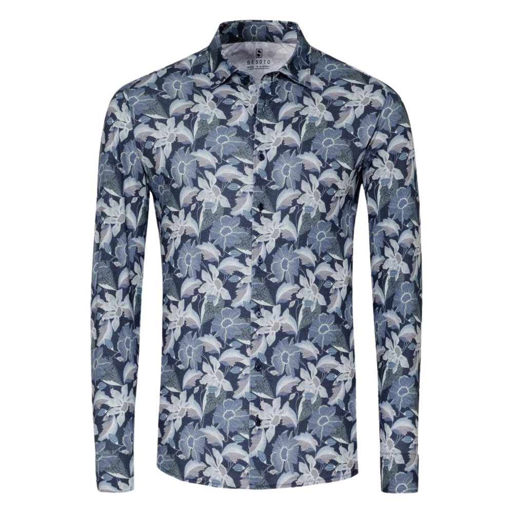 Desoto Blauw Overhemd met Lange Mouwen Kent Stijl Blue Heren