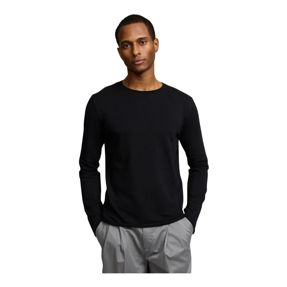 Kiefermann Men's Black Round-Neck Knitwear, M, Nandon Longsleeve