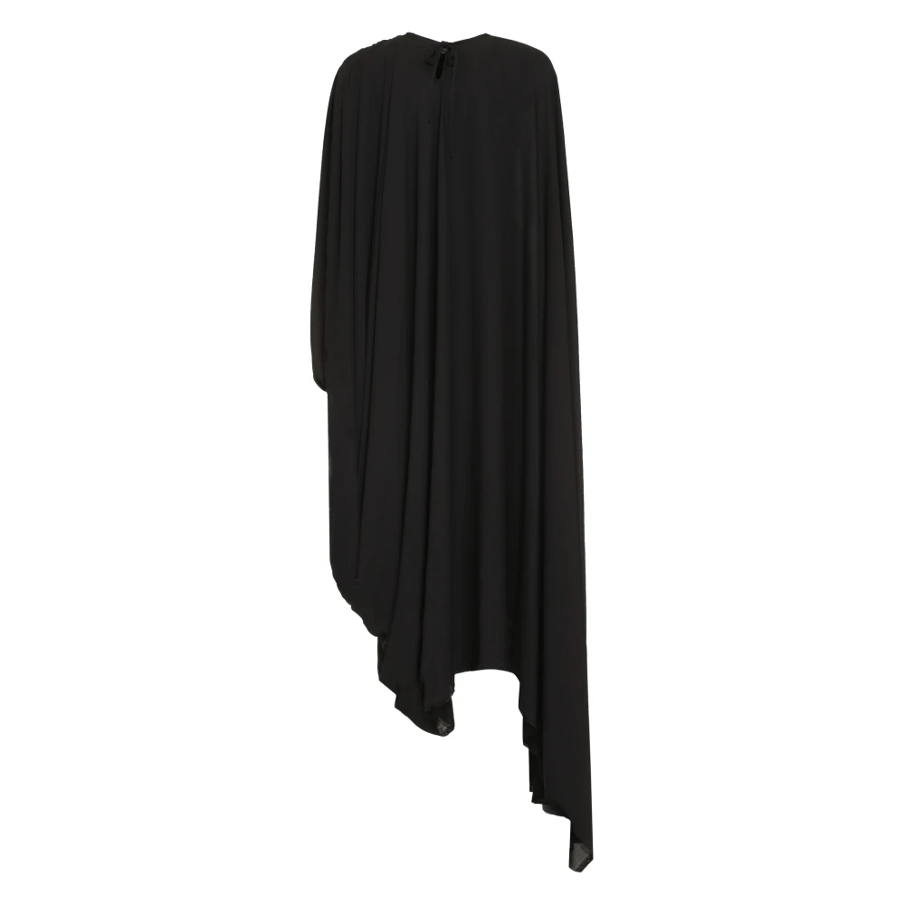 Balenciaga Elegante Crêpe Jurk met Vetersluiting Black Dames