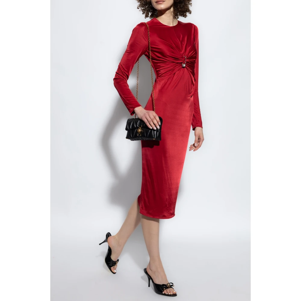 Versace Jurk met decoratieve draperie Red Dames