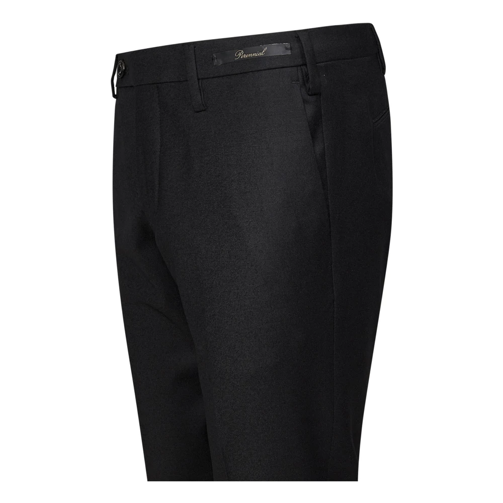 Michael Coal Zwarte Slim Fit Wollen Broek Black Heren
