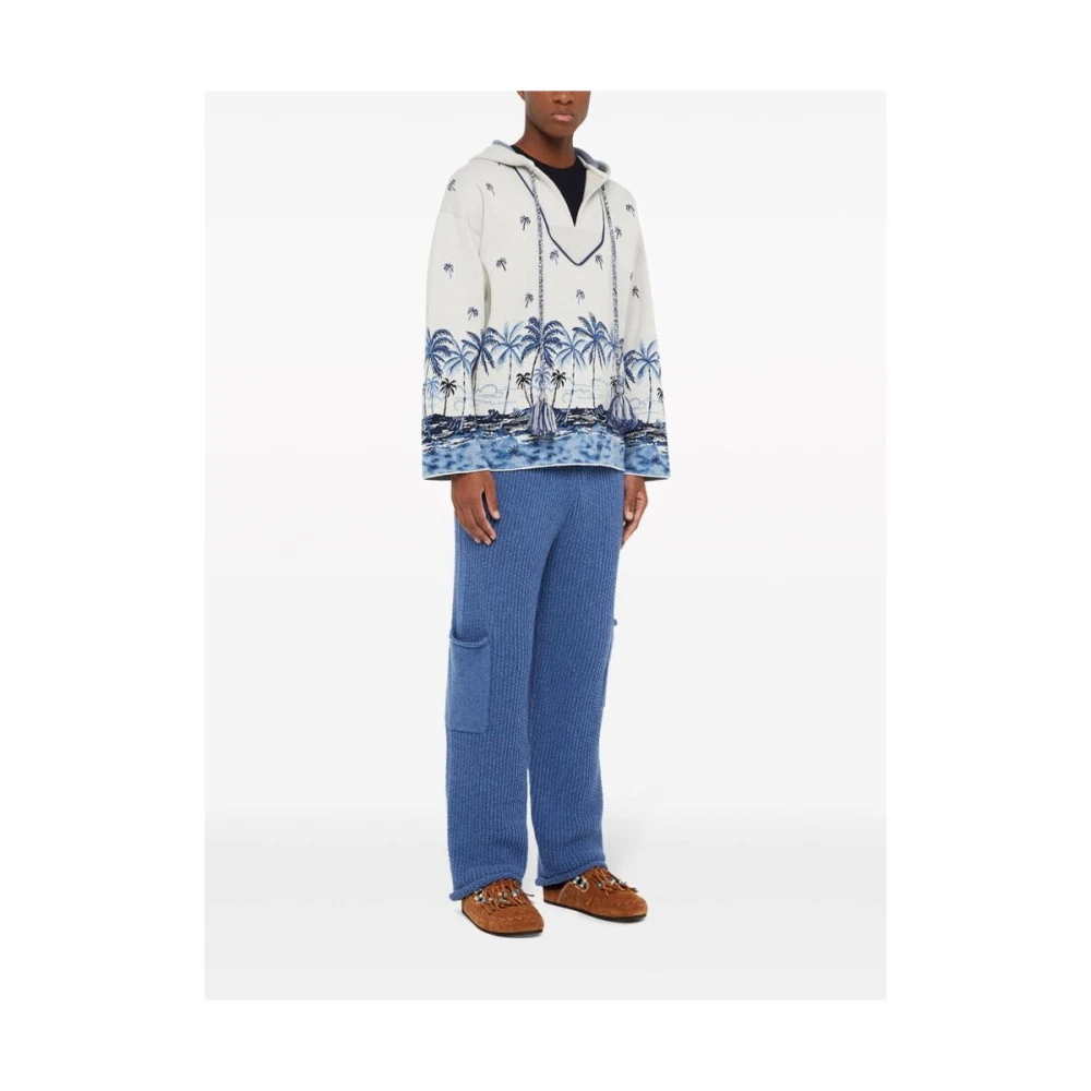 Alanui Hawaii Print Gebreide Sweatshirt White Heren