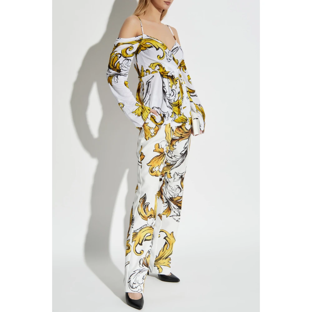 Versace Jeans Couture Gestreepte broek White Dames