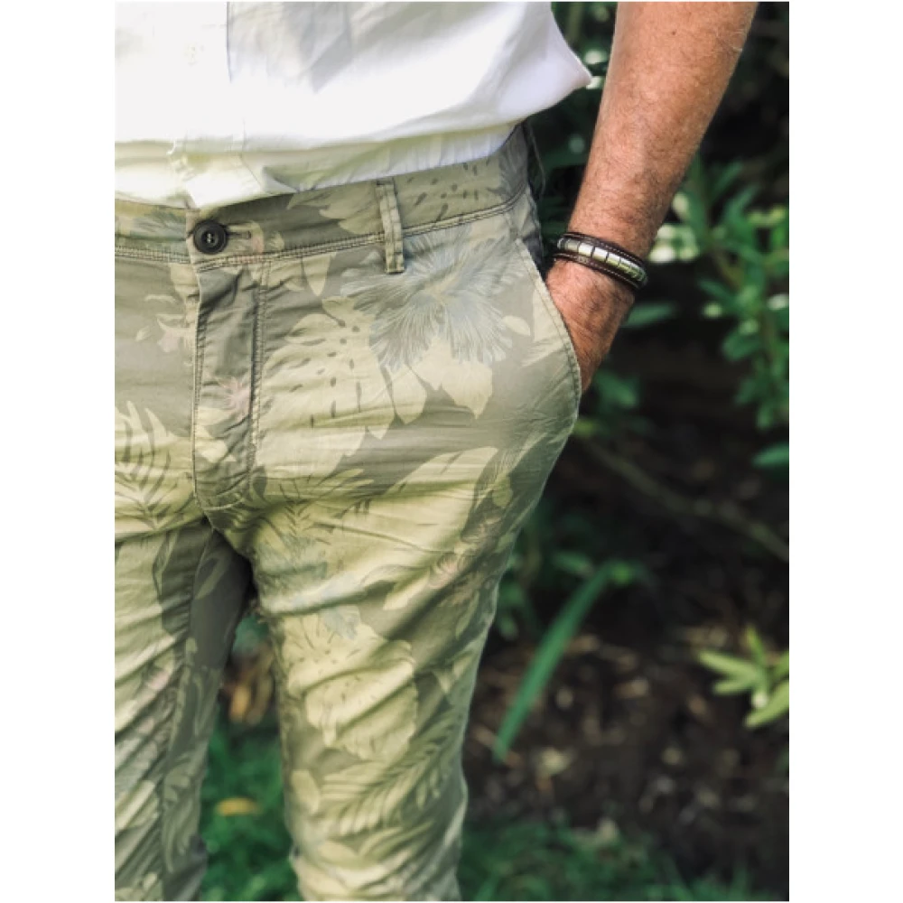 Mason's Bloemenprint Chino Broek Beige Heren