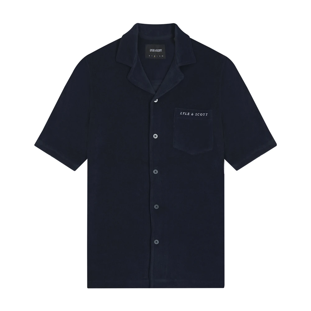 Lyle & Scott Badstof Resort Shirt Blue Heren