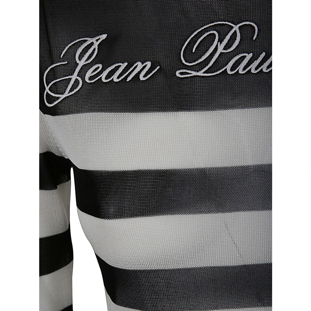 Jean Paul Gaultier Zwart Wit Transparante Viscose Top Black Dames