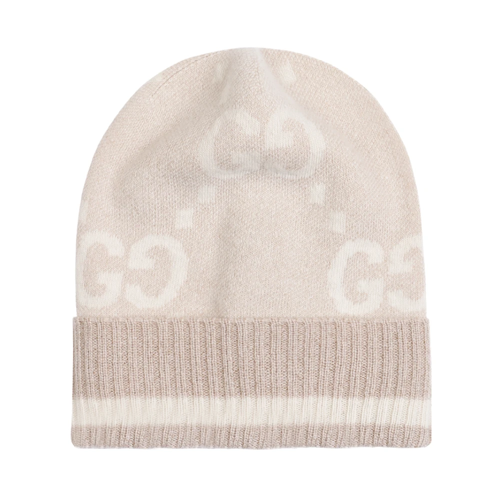 Gucci Kasjmier Jacquard Hoed Nude & Neutrals Beige Dames