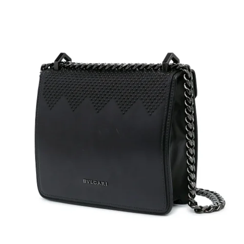 Bvlgari Vintage Pre-owned Leather crossbody-bags Black Dames