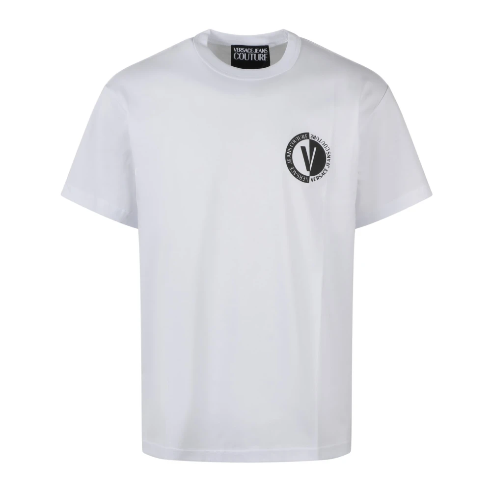 Versace Jeans Couture Wit Logo T-Shirt White Heren