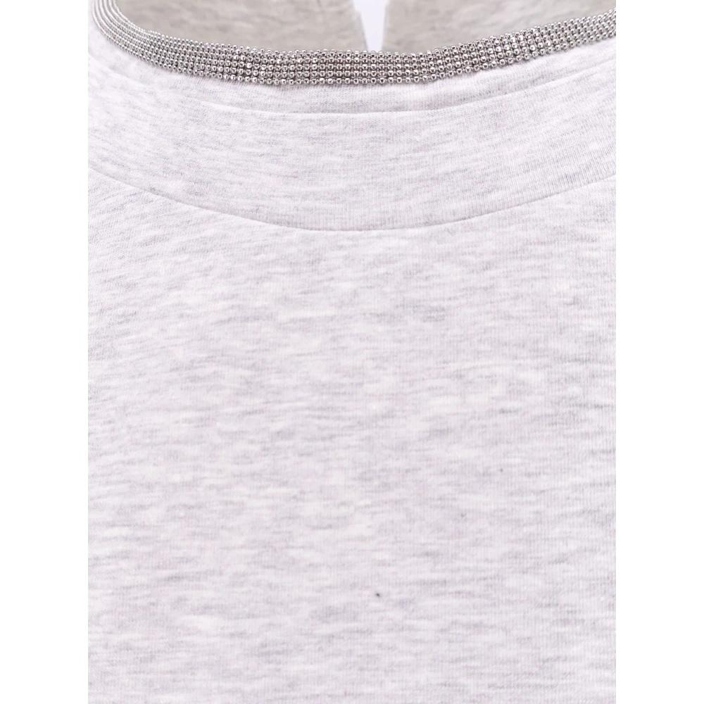BRUNELLO CUCINELLI Iconische Juweel Katoenen T-Shirt Gray Dames