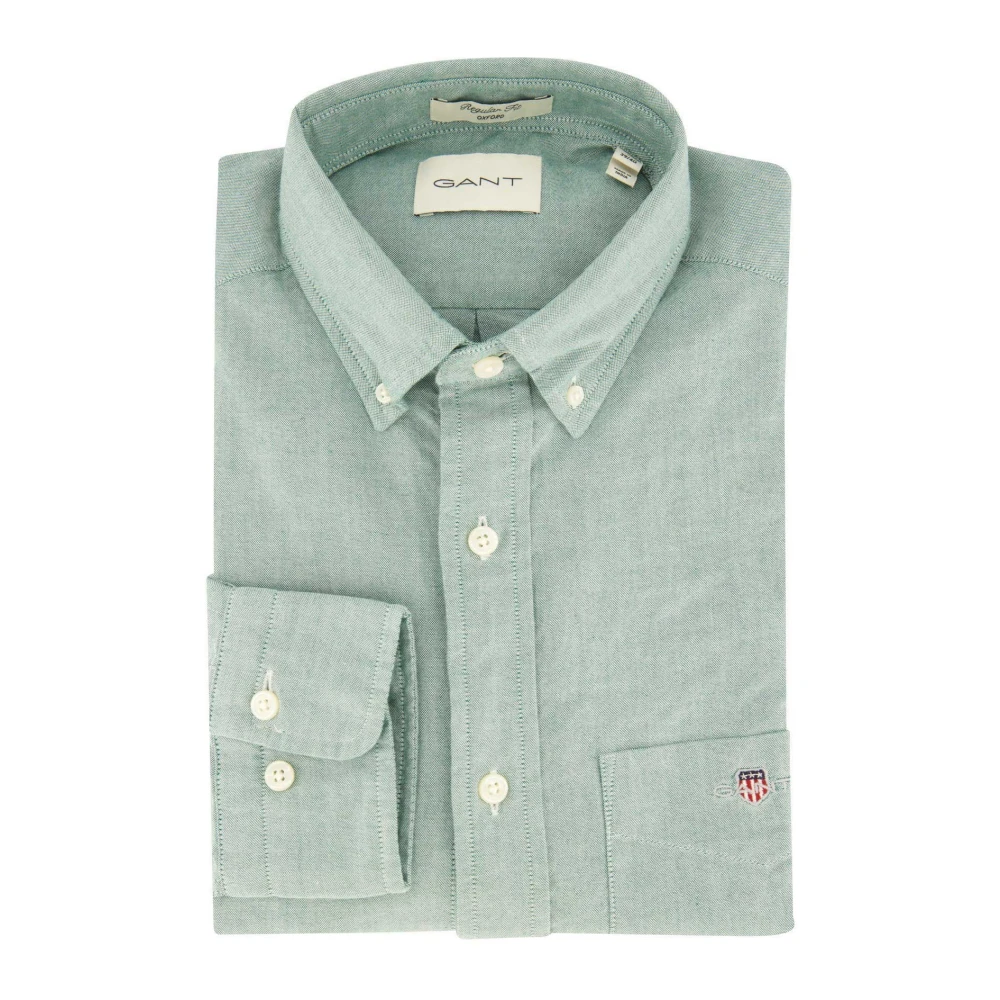 Gant Casual Groene Overhemd Green Heren