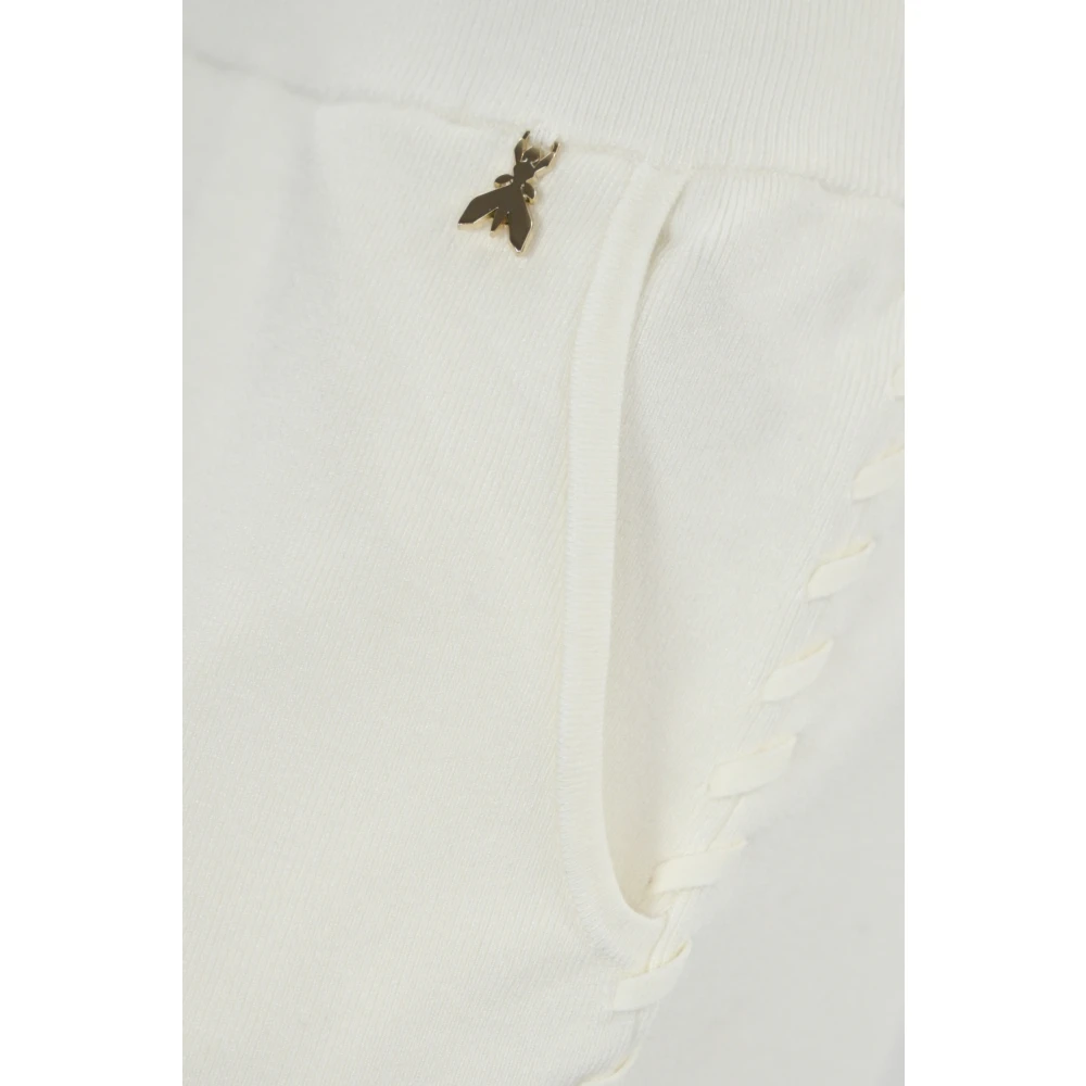 PATRIZIA PEPE Witte Ribbroek met Elastische Taille White Dames