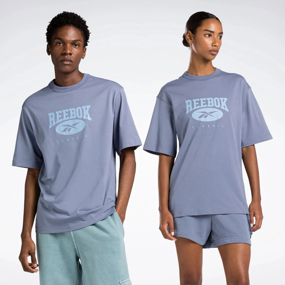 Reebok Grote Logo T-shirt Purple Heren