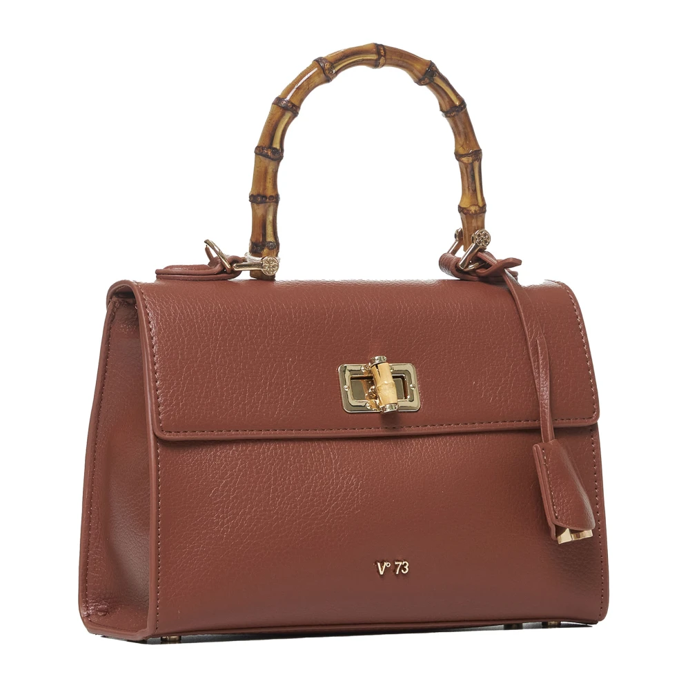 V73 Bruine Leren Tas Brown Dames