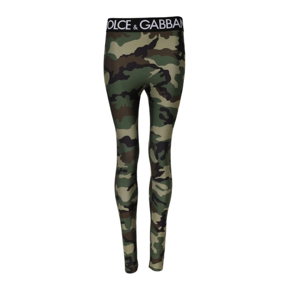 Dolce & Gabbana Women's Multicolor Camouflage Logo Leggings Trousers 2XS