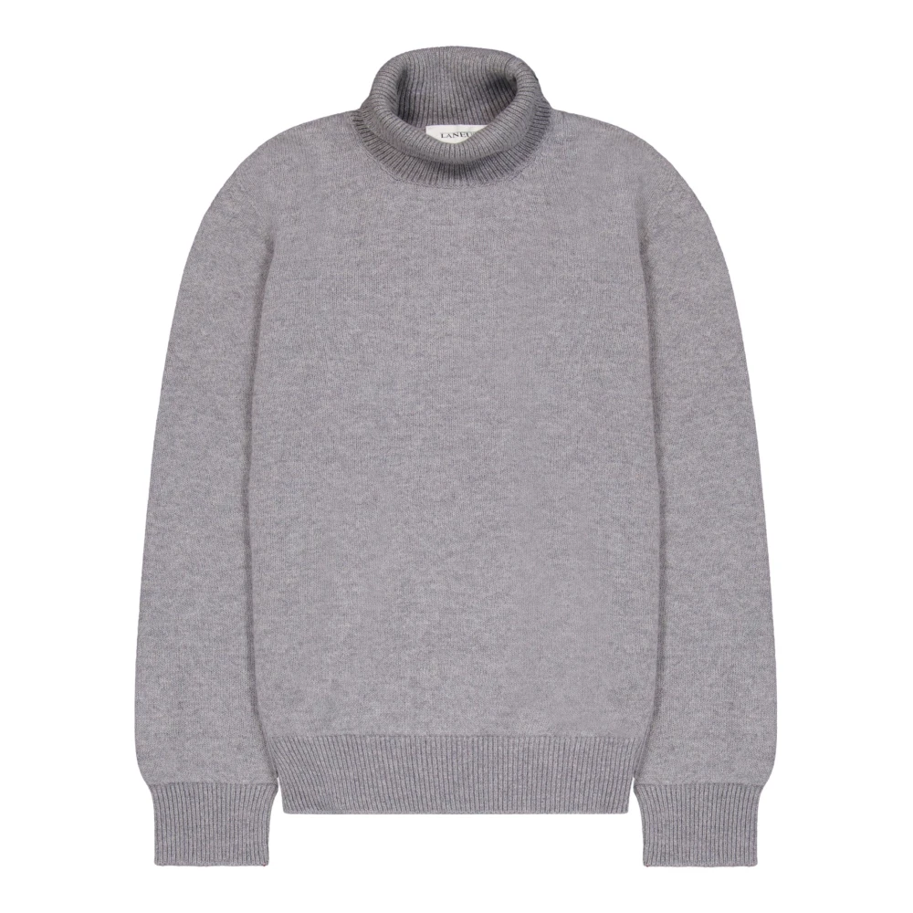 Laneus Cashmere Merino Turtleneck Sweater Gray, Herr