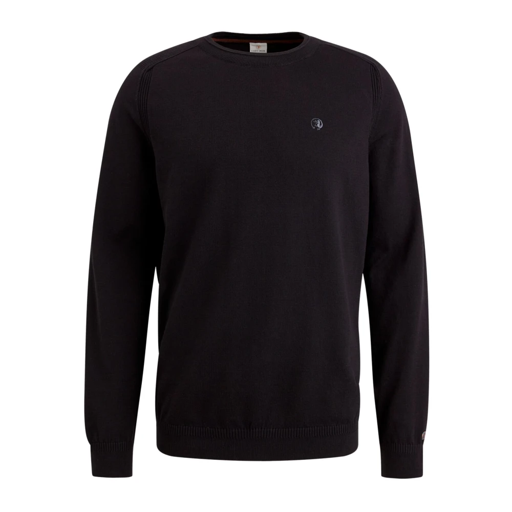 Cast Iron Essentiële Katoen Stretch Crewneck Trui Black Heren