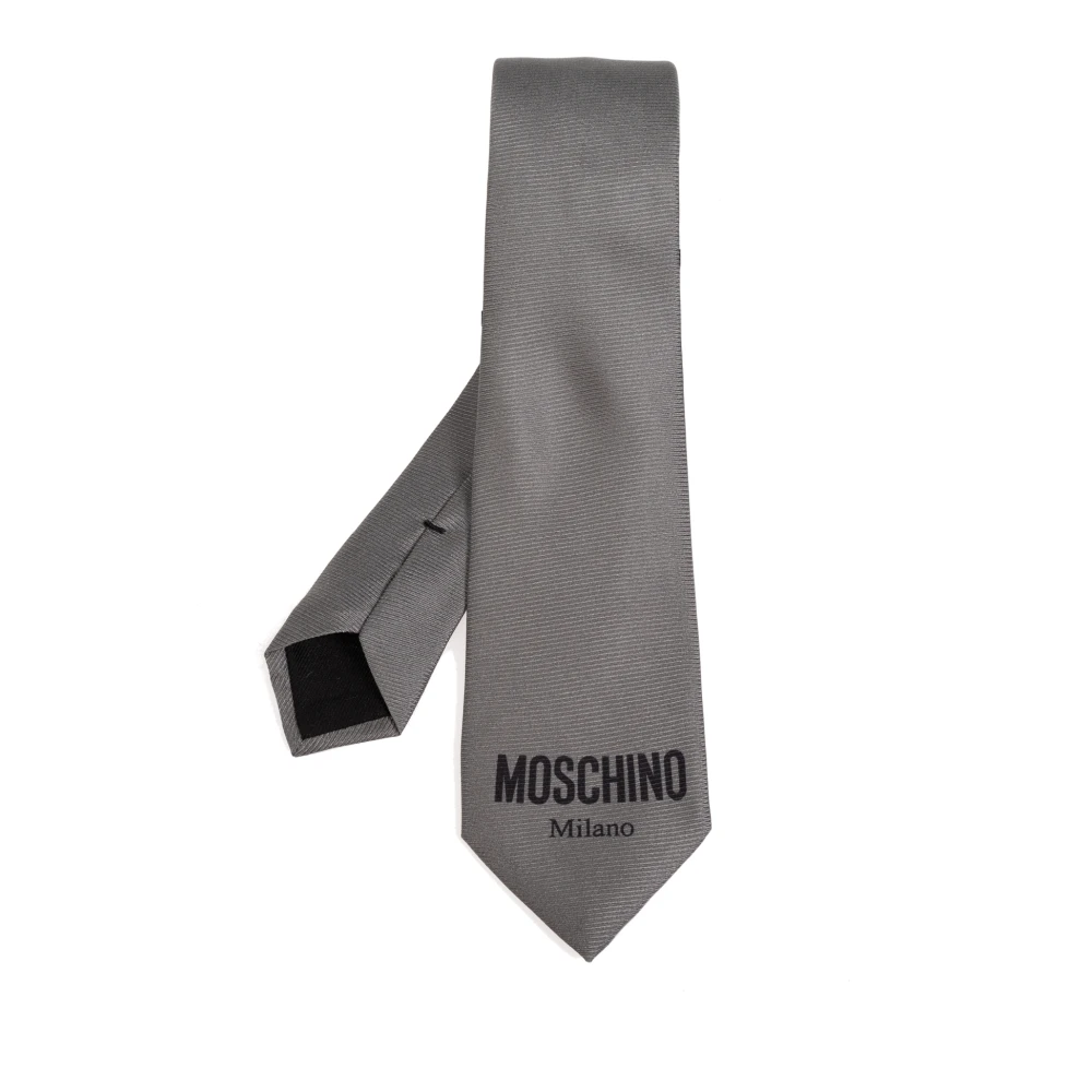 Moschino Zijden stropdas Gray Heren