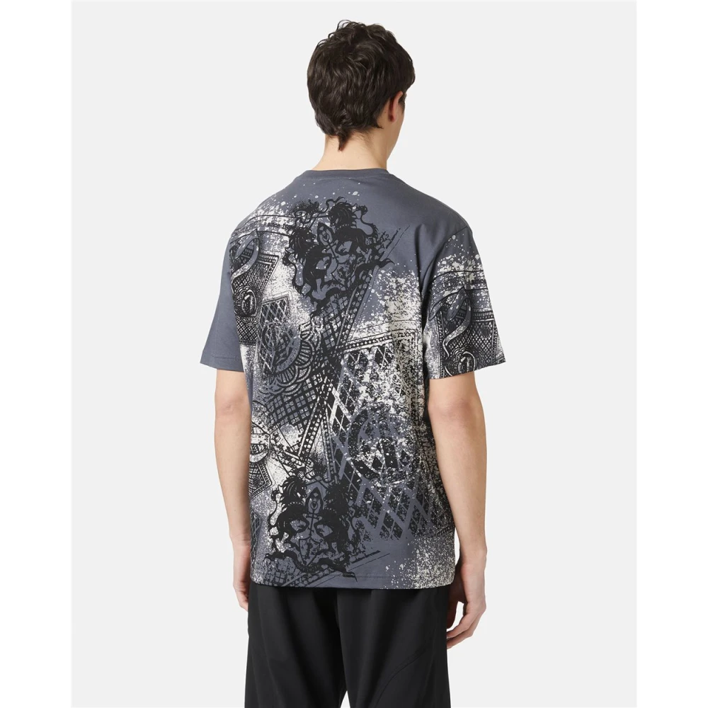 Iceberg T-shirt met allover Discharged Cards Gray Heren