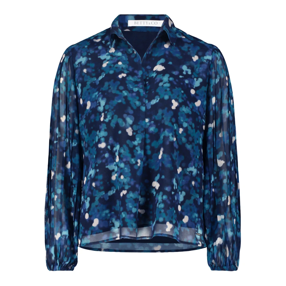 Betty & Co Geplooide blouse met stippen Blue Dames