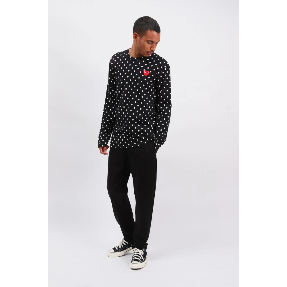 Comme des Garçons Play Polka Dot T-Shirt Zwart Wit Black Heren