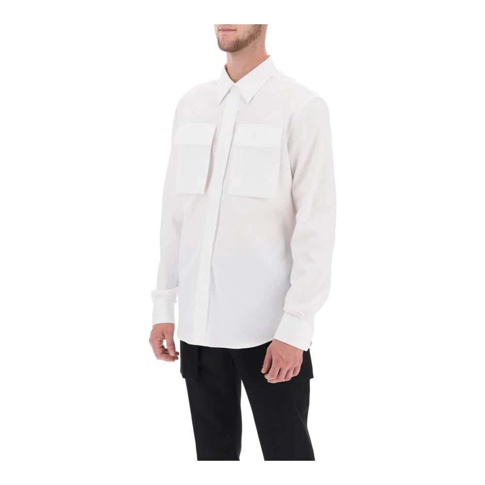 alexander mcqueen Reguliere Poplin Overhemd met Klassieke Kraag White Heren