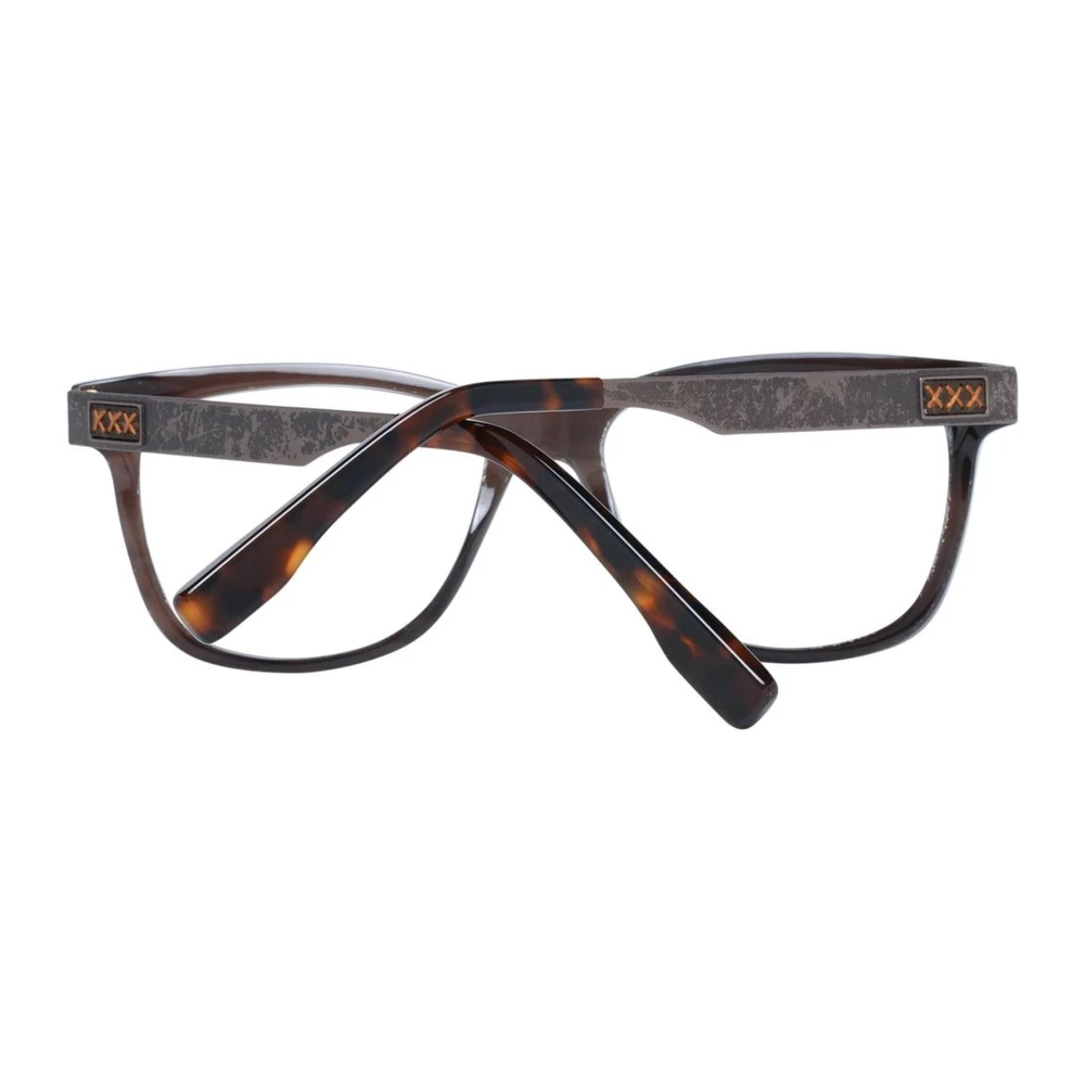 Ermenegildo Zegna Bruine Rechthoekige Optische Monturen voor Mannen Brown Heren
