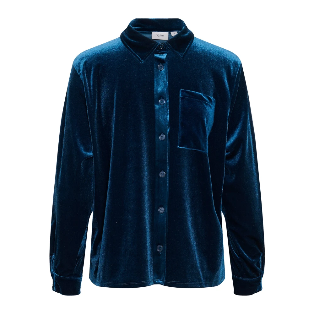 Saint Tropez Henrikasz Shirt Blouse in Titan Blue Dames