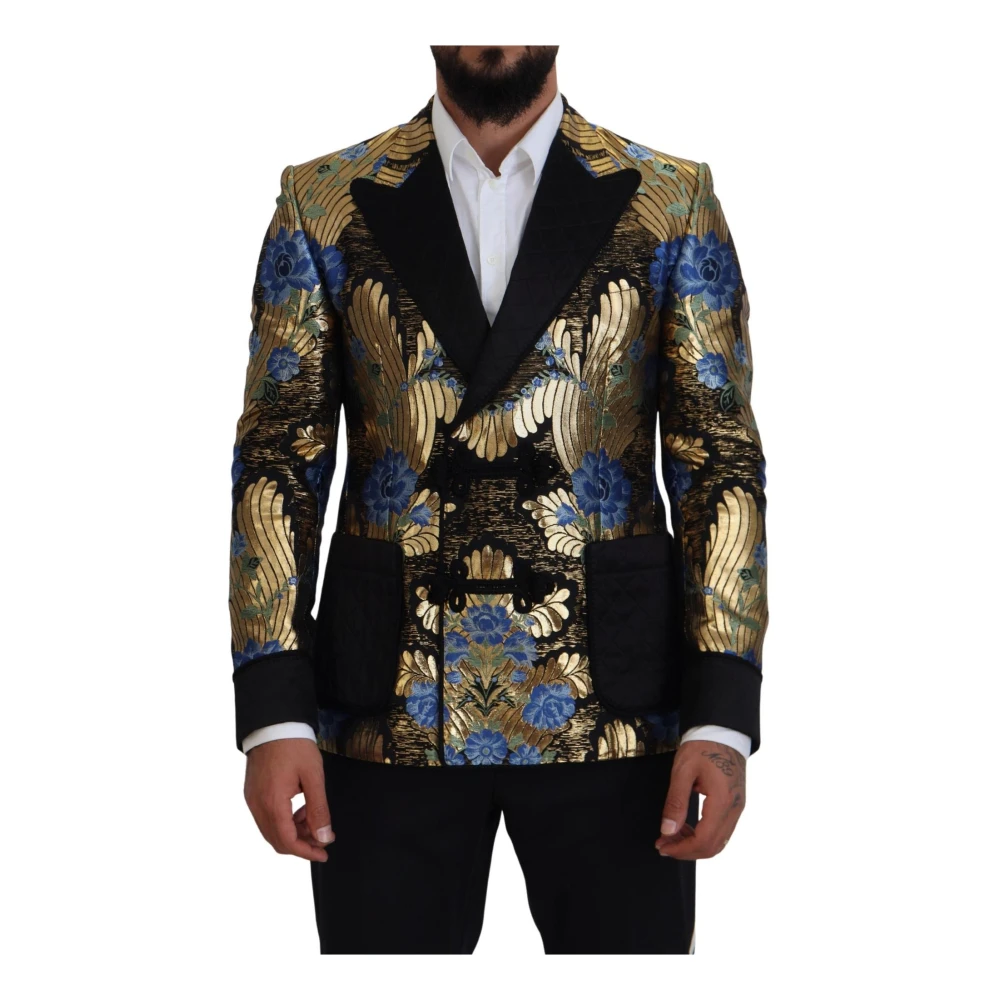 Dolce & Gabbana Men's Floral Brocade Double Breasted Blazer