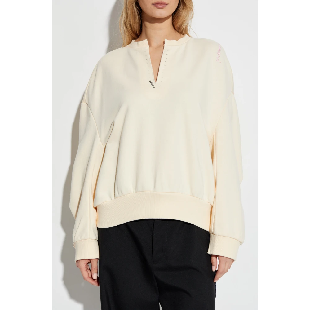 Marni Sweatshirt met logo Beige Dames