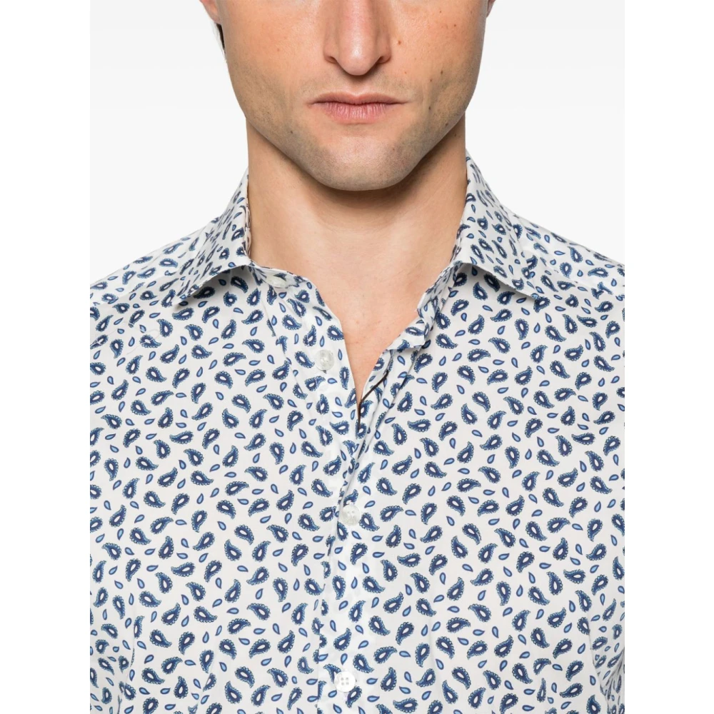 ETRO Rood Paisley Print Katoenen Overhemd Multicolor Heren