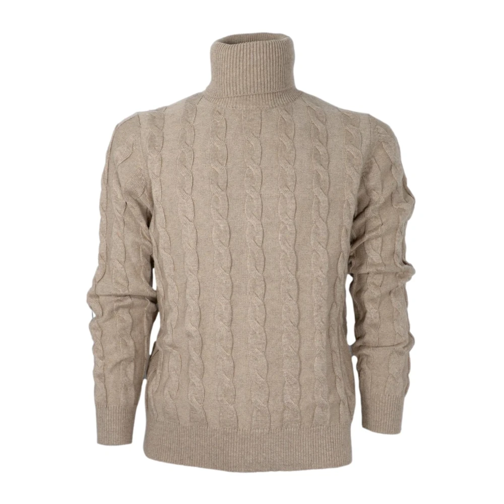 Cashmere Company Herr Slim Fit Cashmere och Ull Turtleneck Tröja Beige, Dam