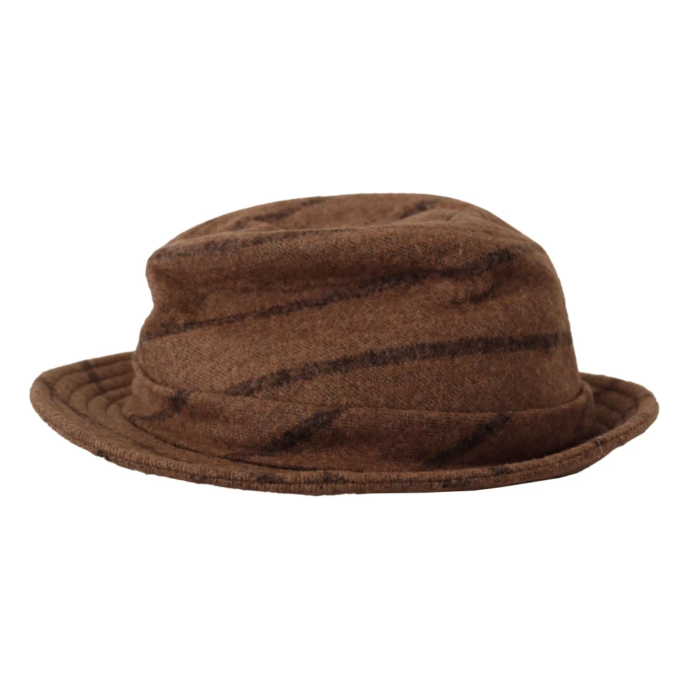 Dolce & Gabbana Elegant Fedora-hatt med bred brätte Brown, Dam