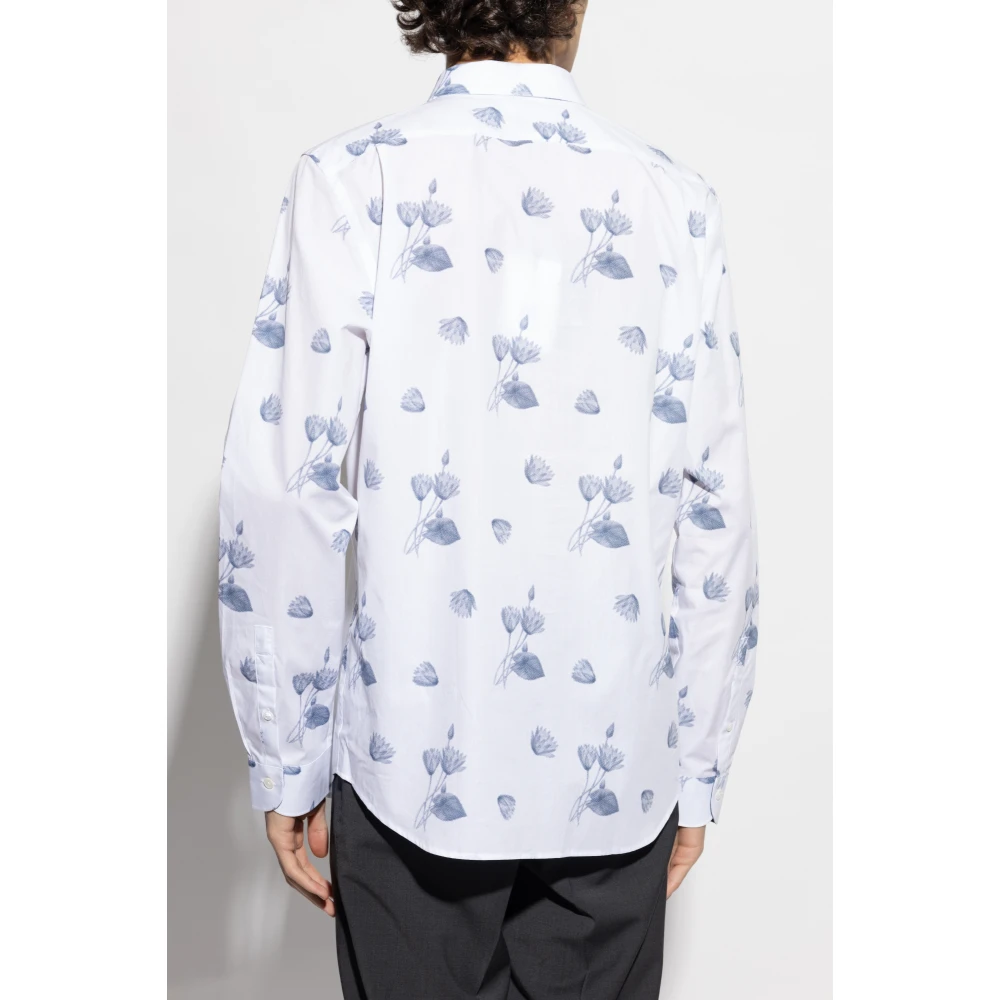 PS By Paul Smith Overhemd met bloemenmotief White Heren