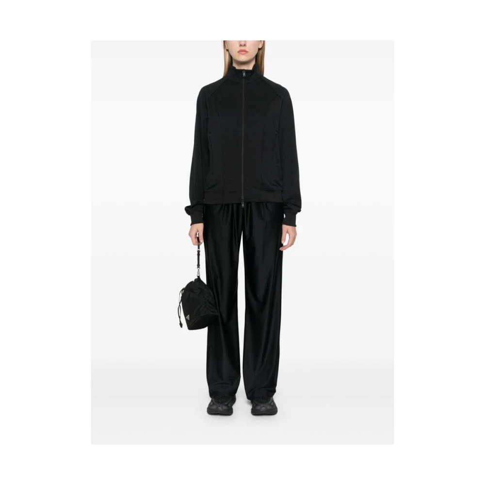 Y-3 Zwarte Textuurrits Jas Black Dames