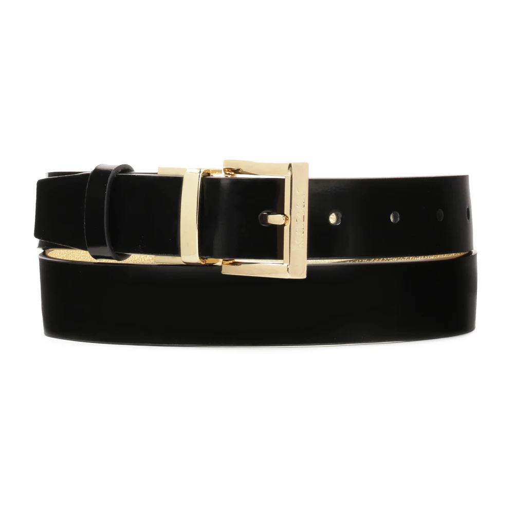 Kazar Zwart en goud dubbelzijdige leren riem Black Dames