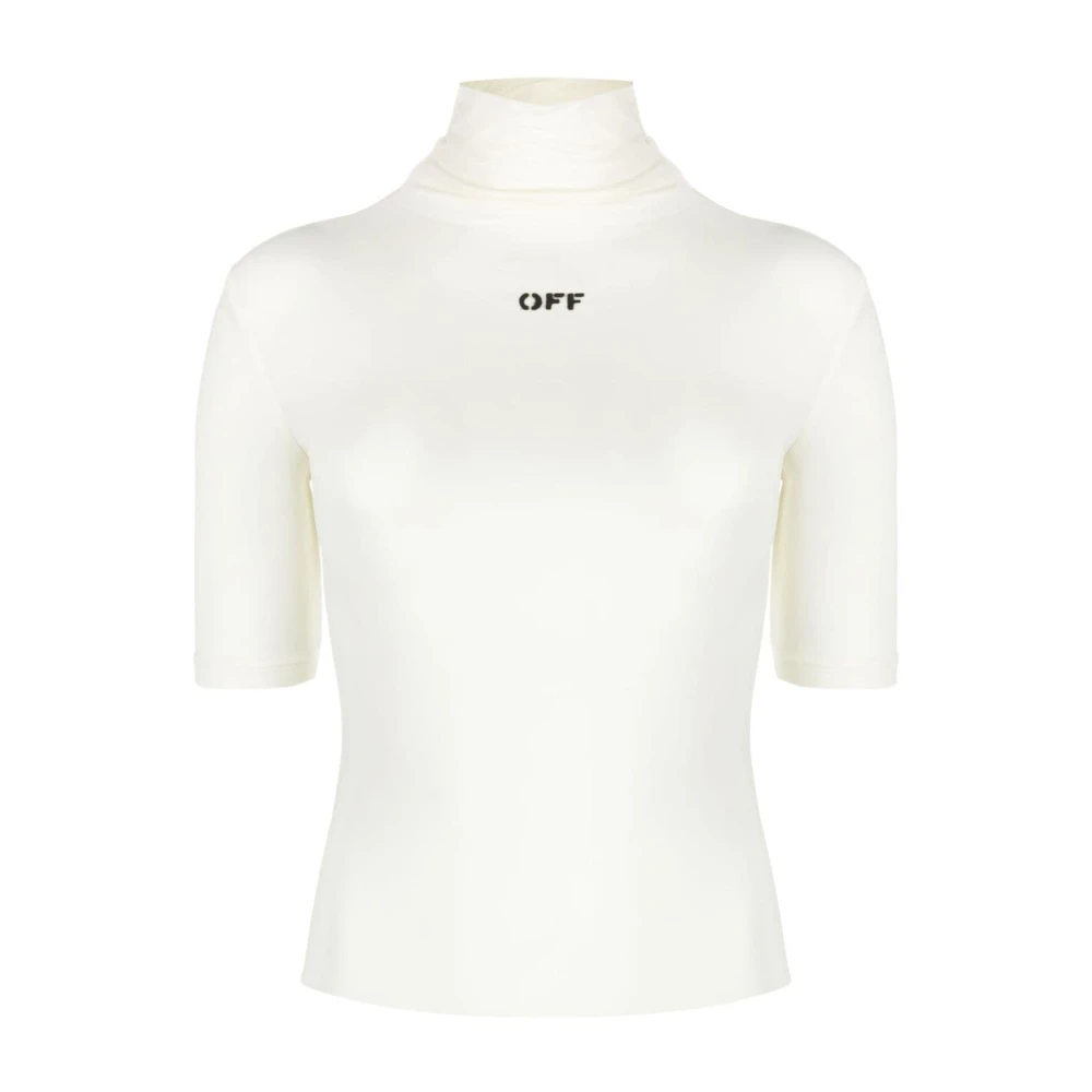 Off White Logo-Print Mock-Neck Sweater White, Dam