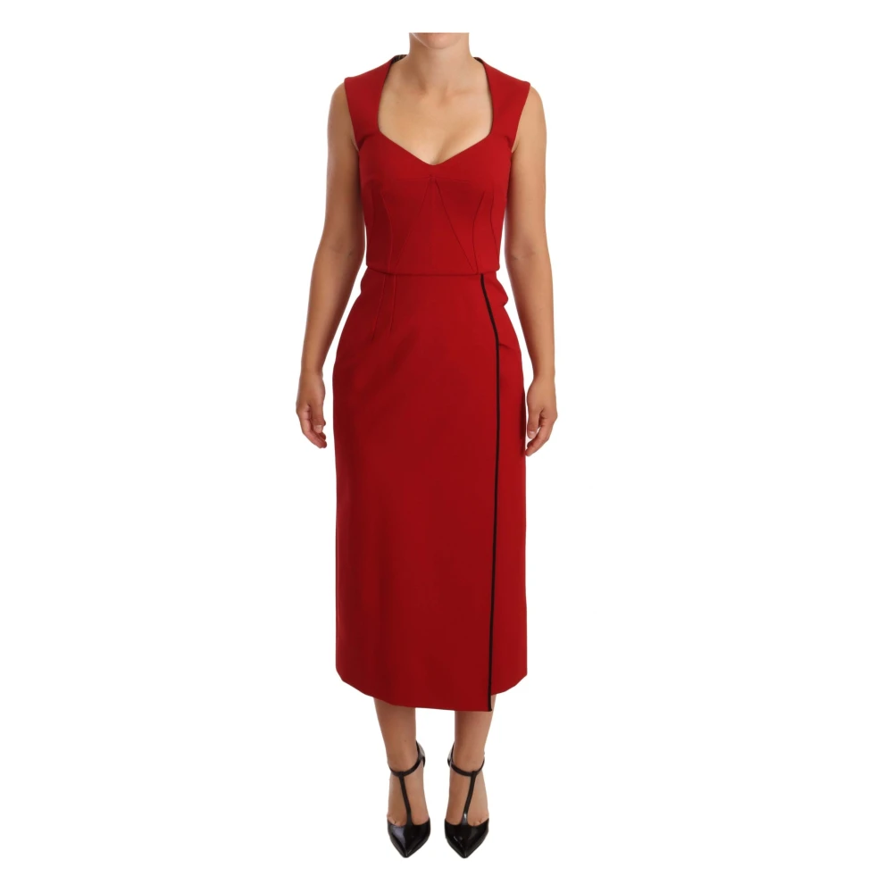 Dolce & Gabbana Women's Red Midi Dresses, Xs, Sweetheart Midi Dress