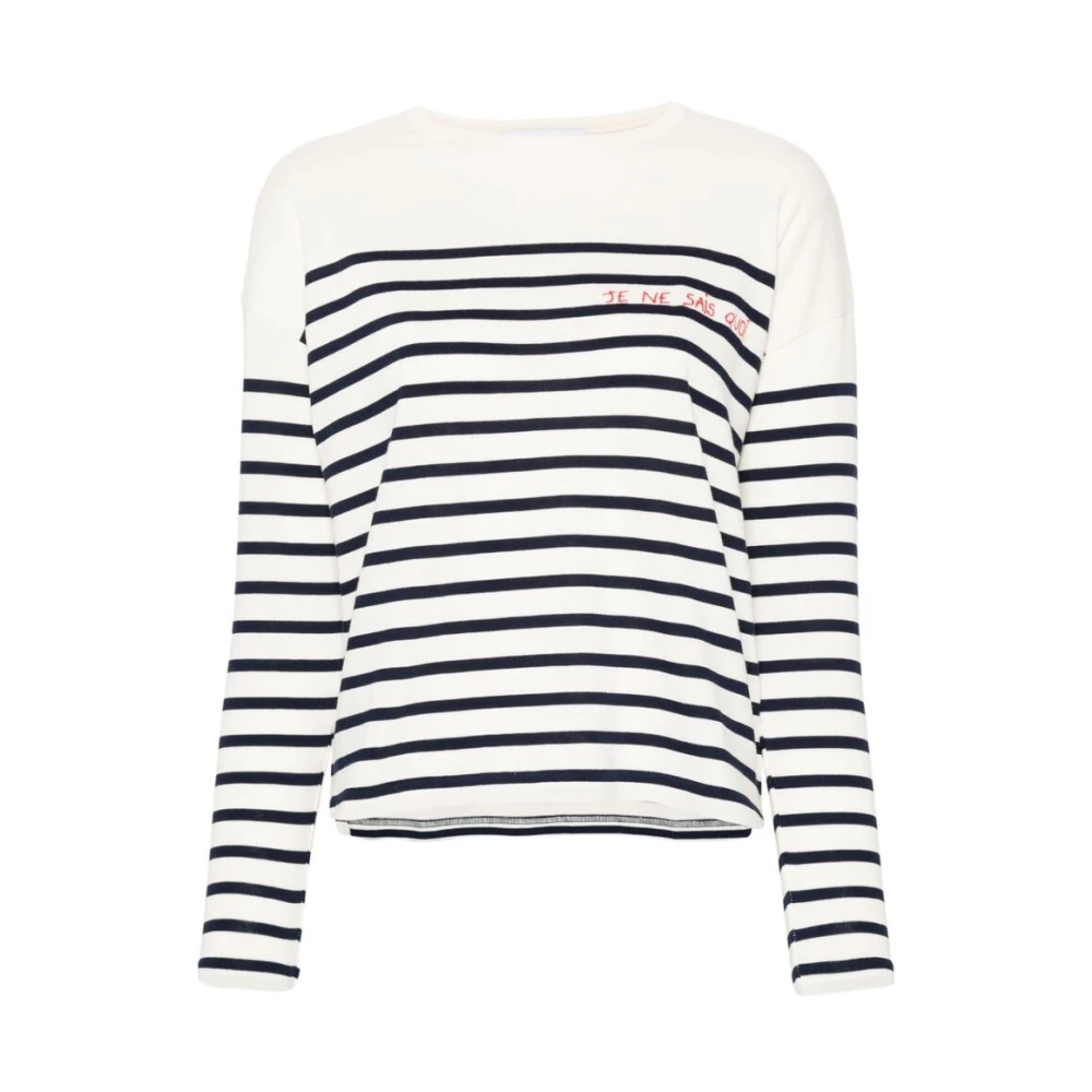 Maison Labiche Gestreepte Katoenen Trui White Dames