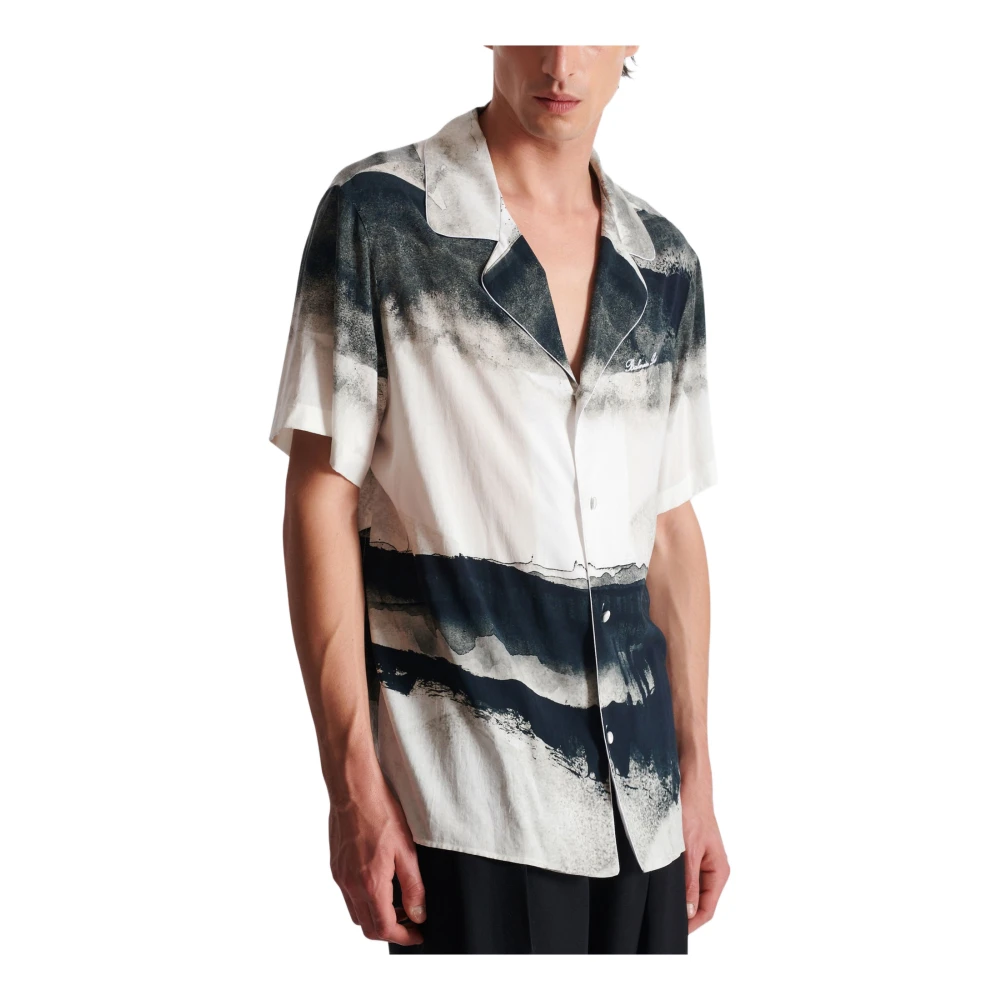 Balmain Pyjama shirt met Maan print White Heren