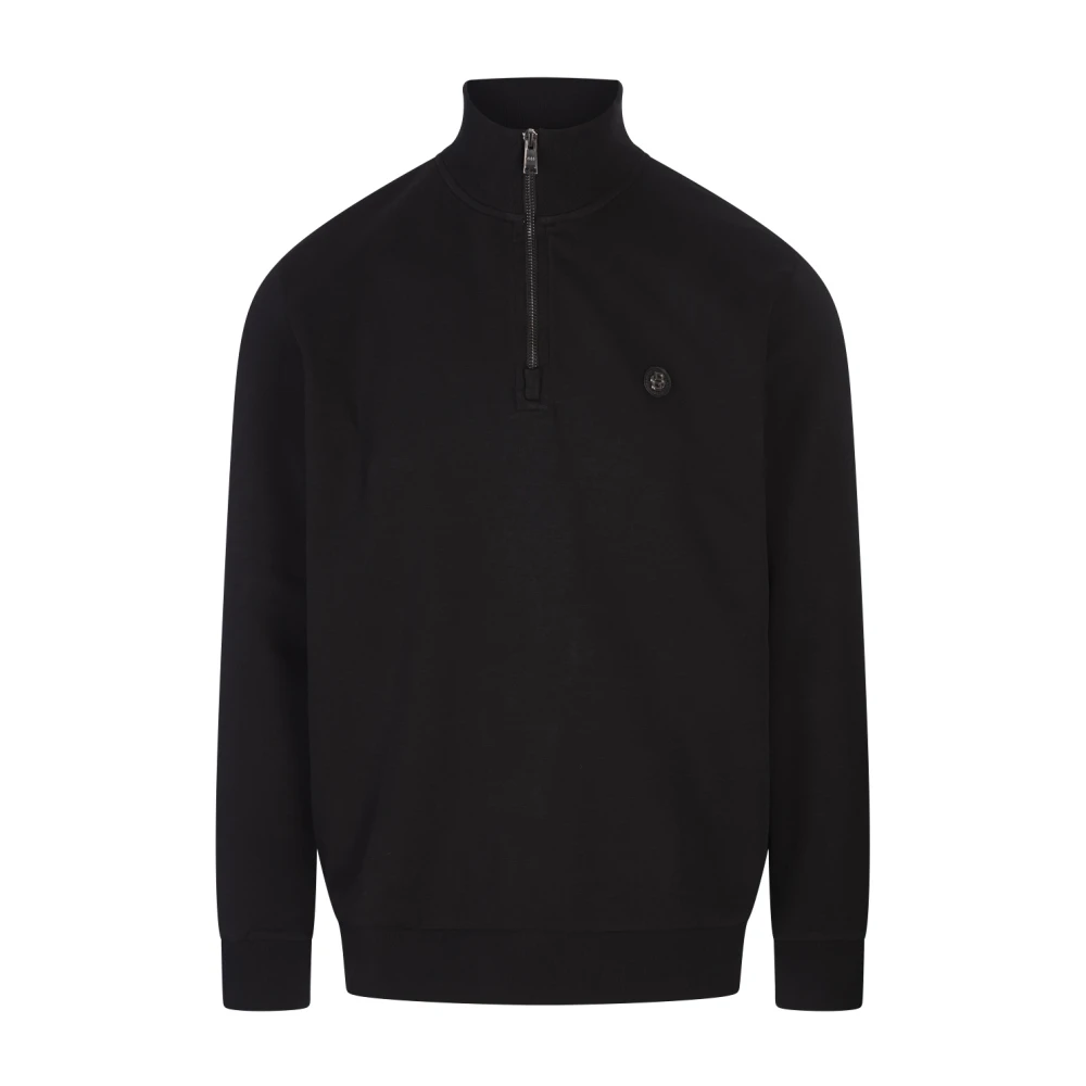 Hugo Boss Zwarte Sweatshirt met Hoge Kraag Black Heren