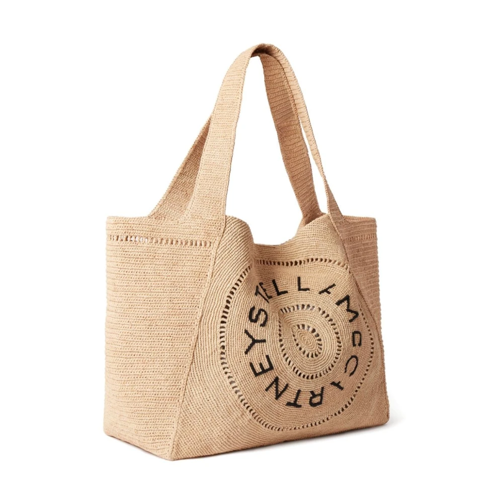 Stella Mccartney Beige Tote Tas met Borduurwerk Beige Dames