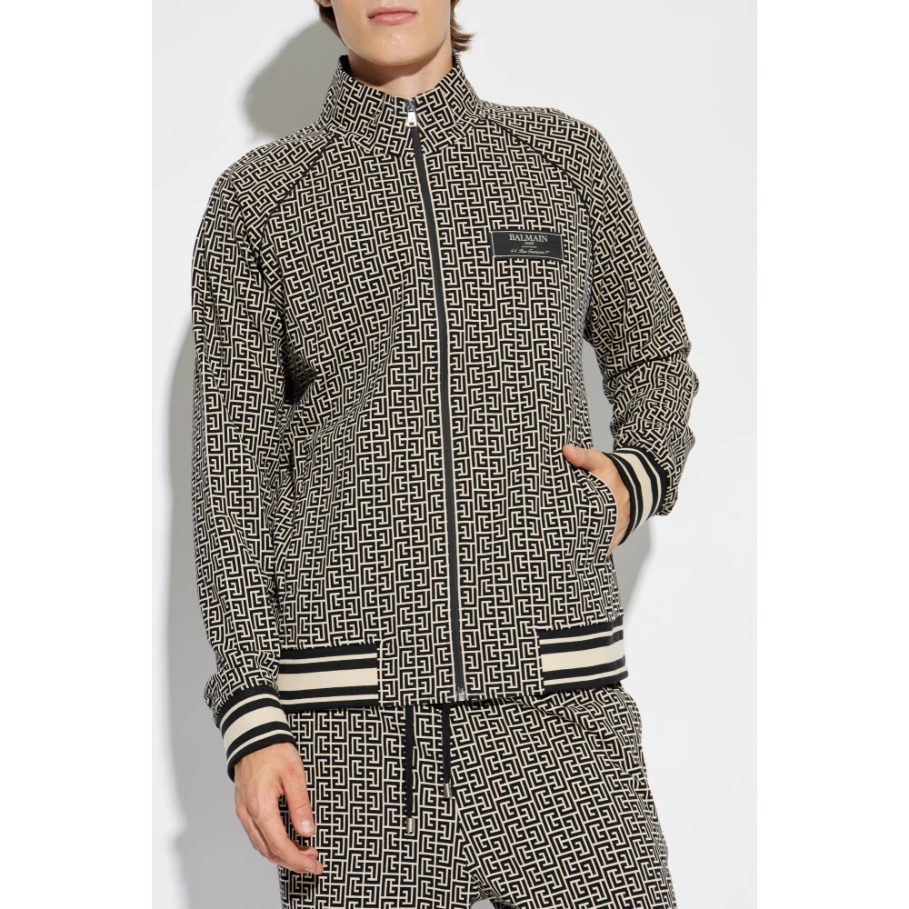 Balmain Zip-up Sweatshirt Black Heren