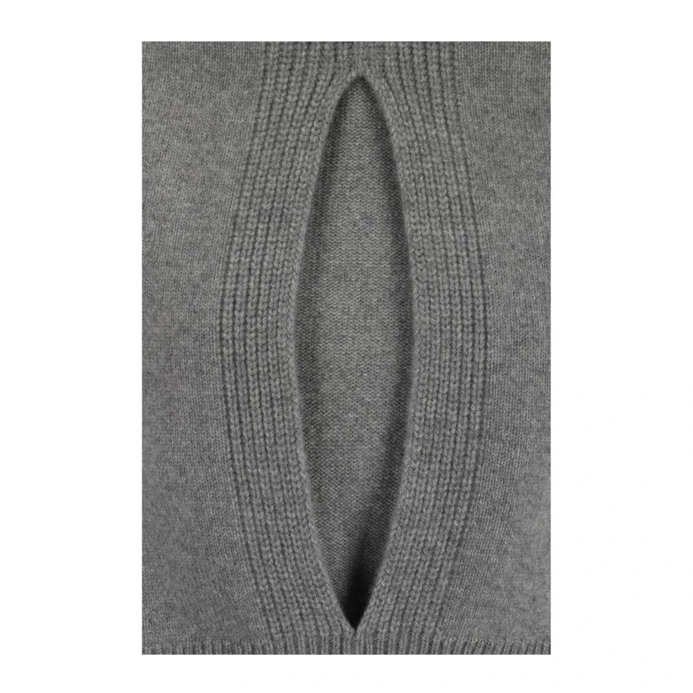 Sa Su Phi Cashmere Sweater met Cut-Out Achterdetail Gray Dames