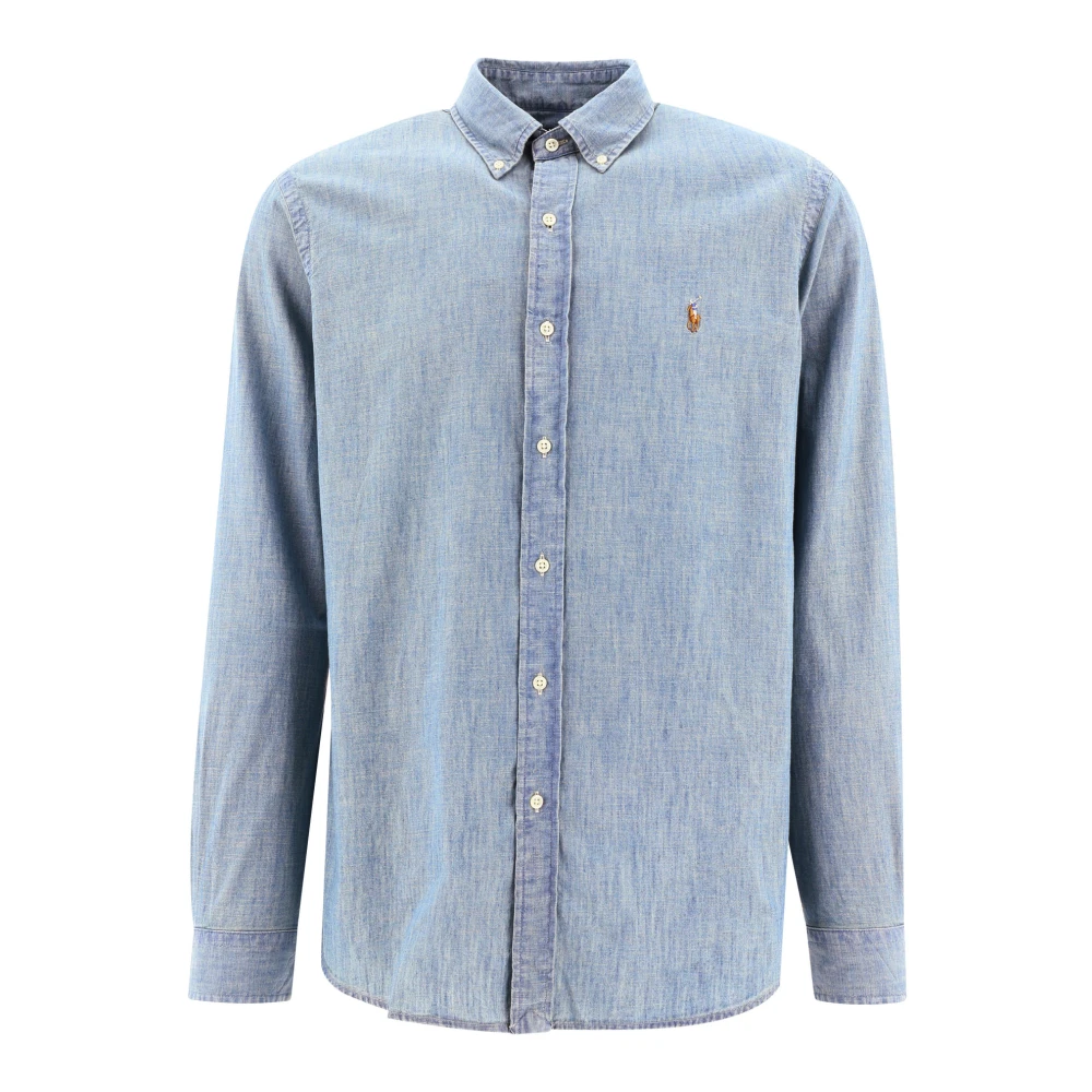 Polo Ralph Lauren Uomo Blu Camicia Chambray Azzurra Aw25