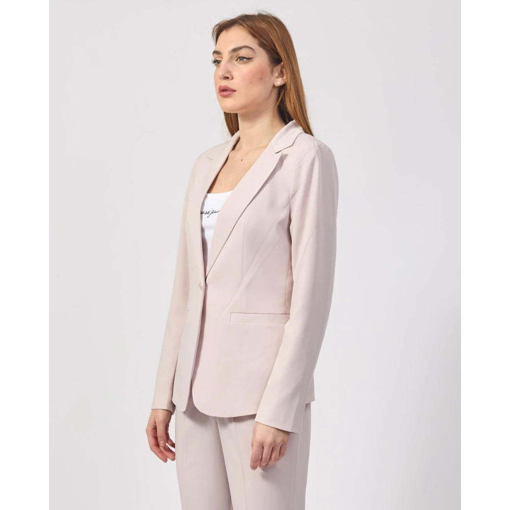 YES ZEE Roze Jas met Revers Kraag Pink Dames