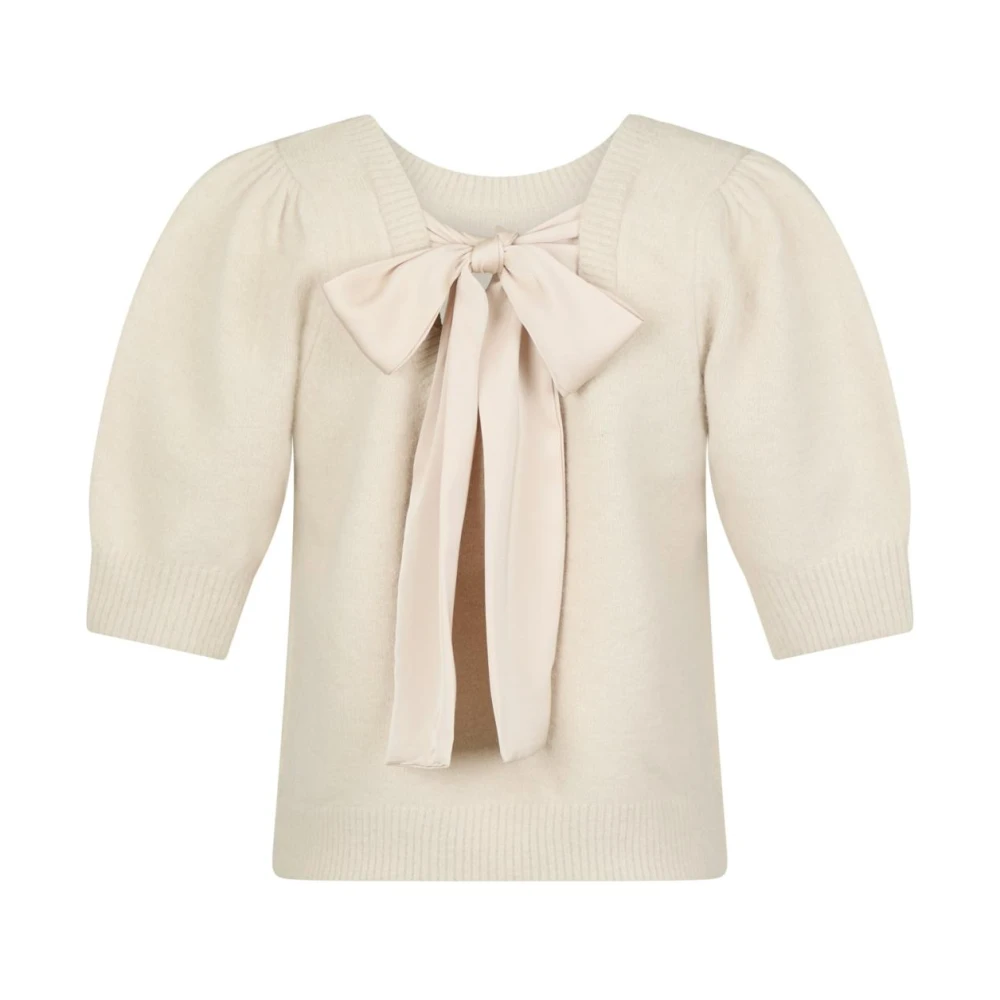 NEO NOIR Martha Bow Knit Trui Beige Dames