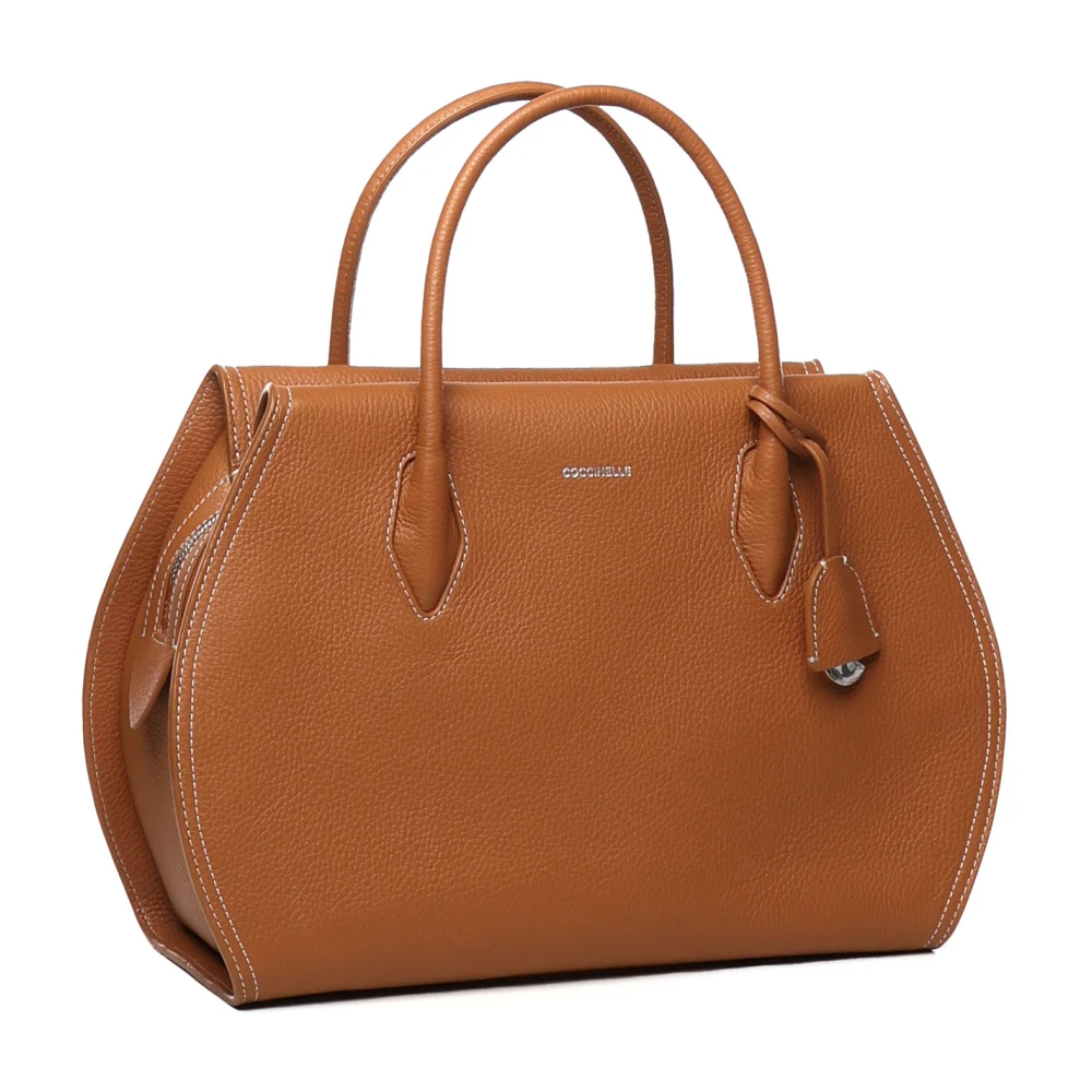 Coccinelle Bruine Leren Handtas met Ritssluiting Brown Dames