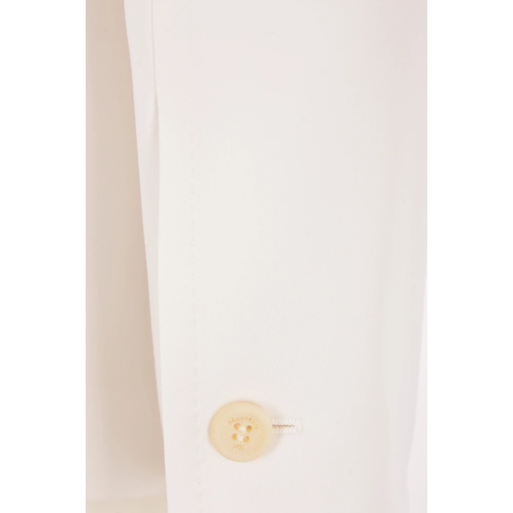 Max Mara Ivoor Wol Single-Breasted Jas White Dames