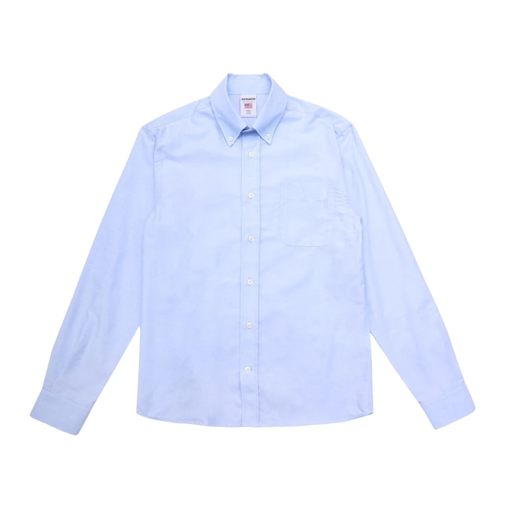 Sebago Men's Blue Formal Shirts,, Whaleback Button Down Shirt In Large